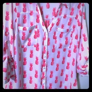 Express Pineapple Portofino Shirt - Size Small
